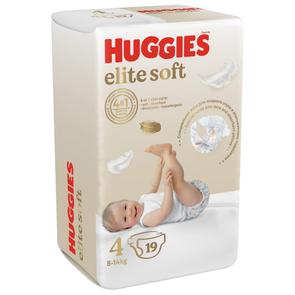 Изображение товара Подгузники Huggies Elite Soft 4,8-14 кг 19 шт Подгузники Huggies Elite Soft 4,8-14 кг 19 шт фотография