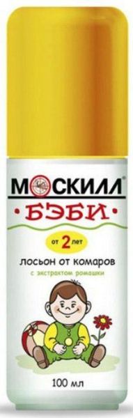 Изображение товара Москилл лосьон-спрей от комаров детский 100 мл Москилл лосьон-спрей от комаров детский 100 мл фотография