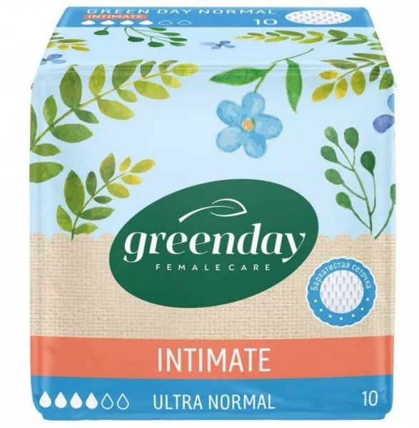 Изображение товара Прокладки Green day ultra normal dry intimate 10шт Прокладки Green day ultra normal dry intimate 10шт фотография