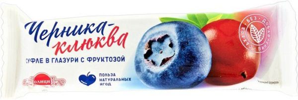 Изображение товара Батончик голицин суфле Черника с Клюквой в глазури с фруктозой 34г Батончик голицин суфле Черника с Клюквой в глазури с фруктозой 34г фотография