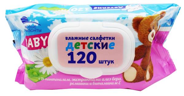 Изображение товара Салфетки влажные Baby Новые Горизонты 120шт Салфетки влажные Baby Новые Горизонты 120шт фотография